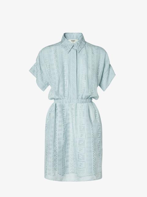 FENDI Dress Light blue burnout silk blend dress