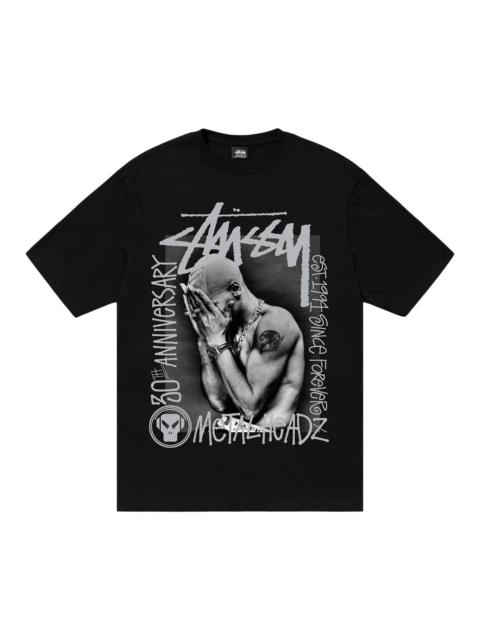 Stüssy Stussy No. 4 Flowers Tee 'Black' | REVERSIBLE