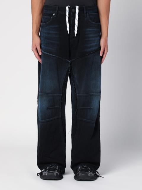 BALENCIAGA Dark blue denim double-knee trousers