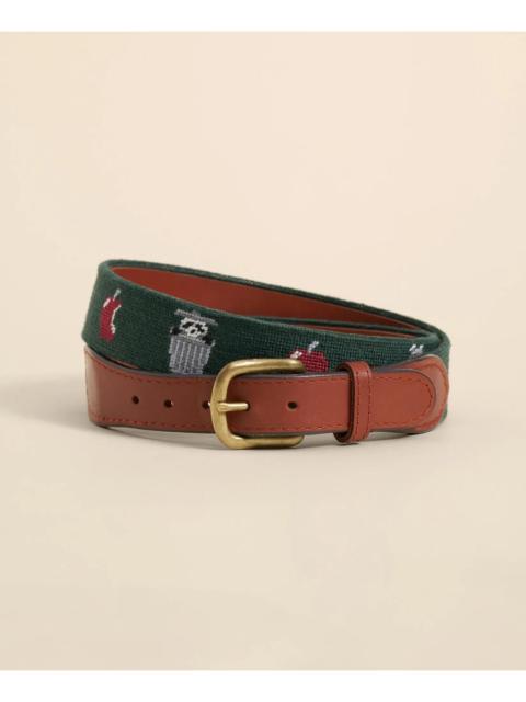 Brooks Brothers Smathers & Branson Needlepoint Racoon Belt