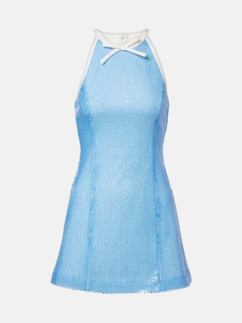 SHUSHU/TONG Sequined halterneck minidress