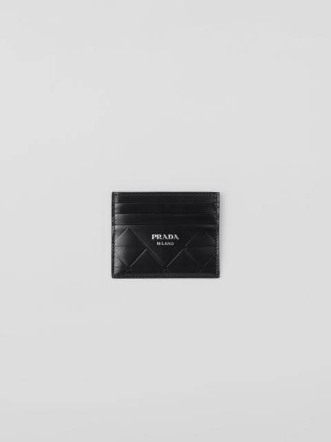 Brushed leather credit card holder