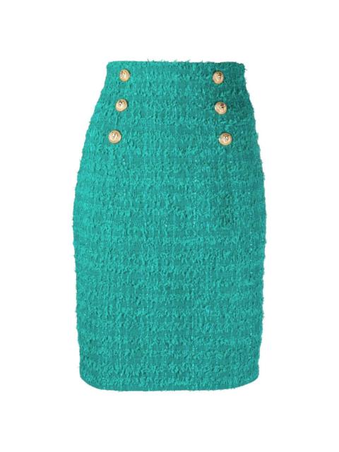 tweed double-breasted pencil skirt