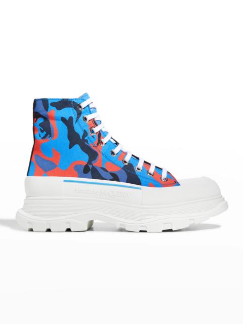 Alexander McQueen Men's Tread Slick Camo-Print Boot Sneakers