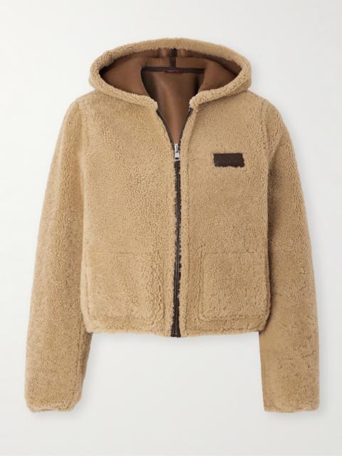 GUCCI Cropped Hooded Reversible Shearling Jacket