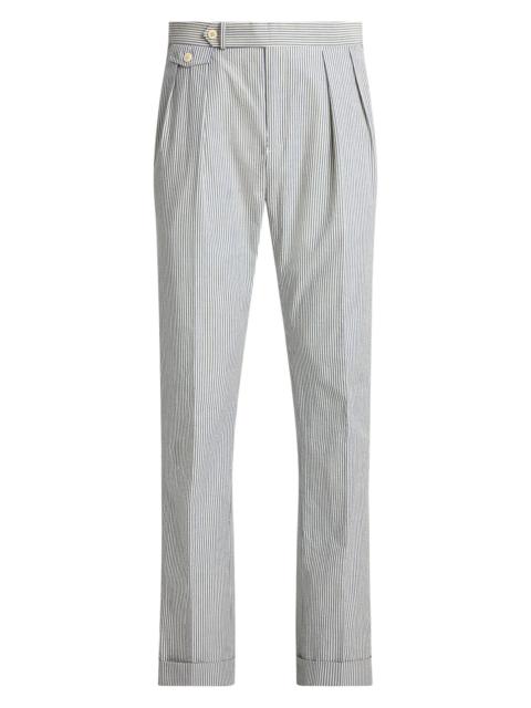 Polo Ralph Lauren Men's Pinstriped Cotton Seersucker Pleated-Front Pants - Vintage Blue Vintage Cream