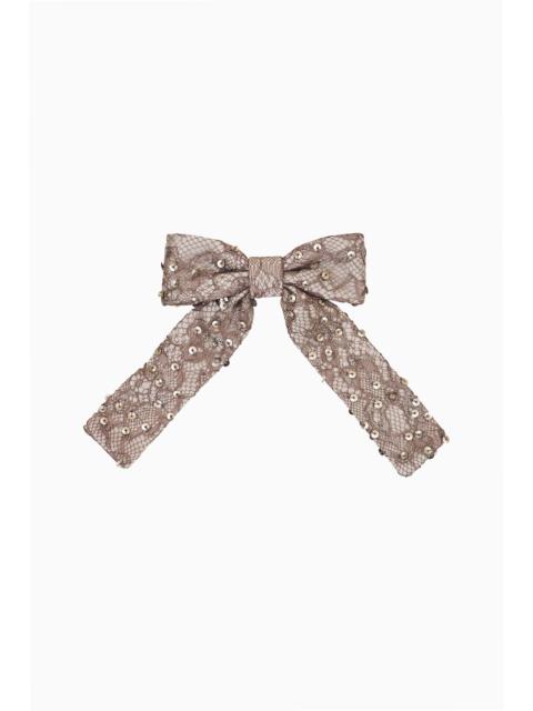 LoveShackFancy Balletta Sequin Lace Bow Barrette