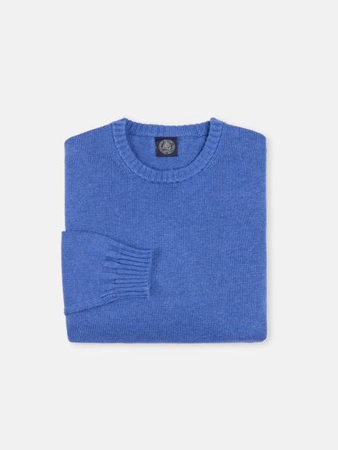 J. PRESS INDIGO FINE KNIT COTTON CREWNECK SWEATER - TRIM FIT