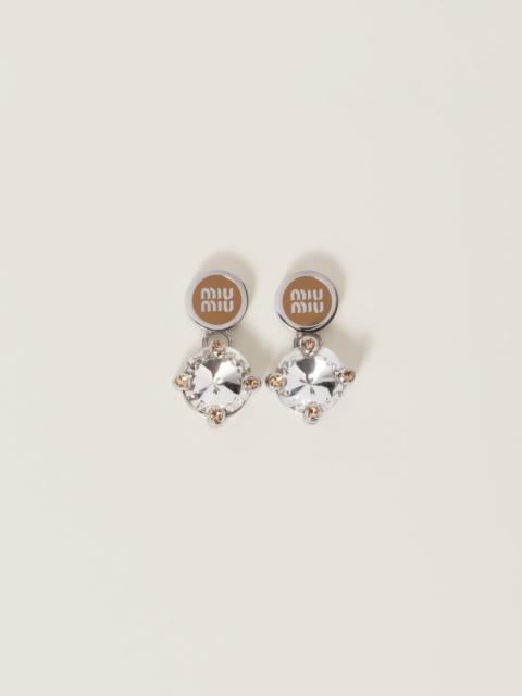 Miu Miu Metal earrings with crystals