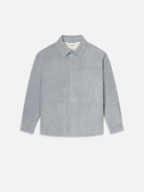 FRAME Suede Shirt in Smoky Blue