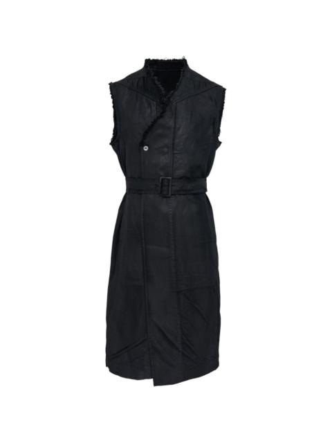 Rick Owens belted sleeveless coat