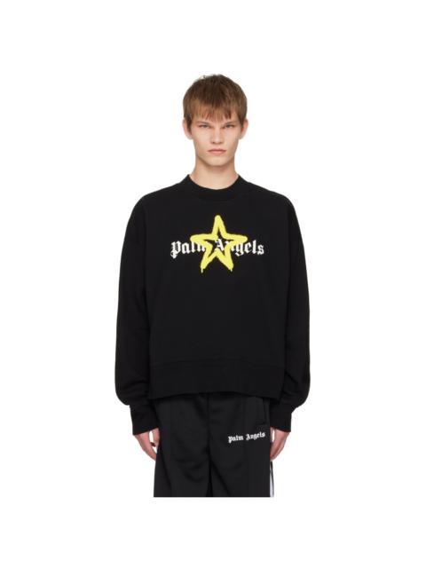 Palm Angels Black Printed Sweatshirt