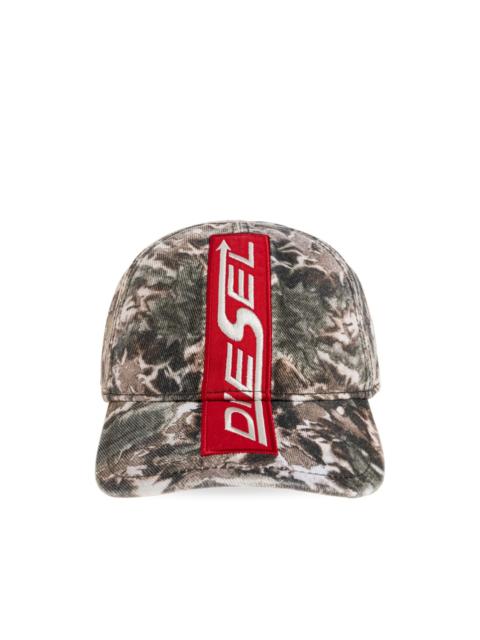 Diesel logo-patch tie-dye baseball cap