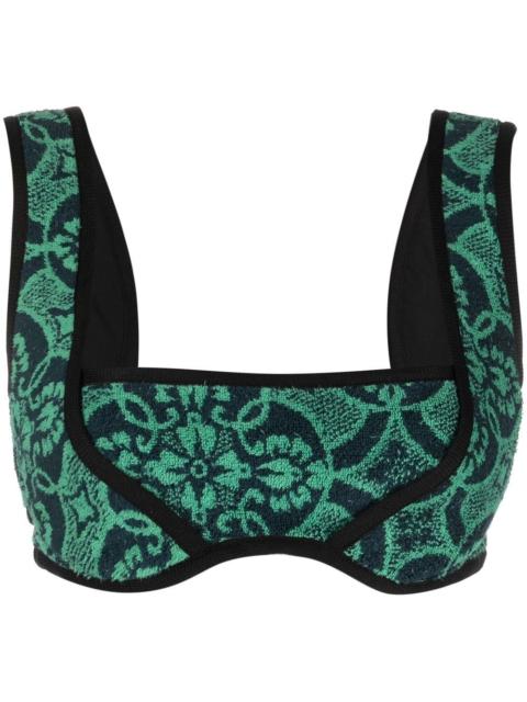 Marine Serre Oriental Towels cropped top