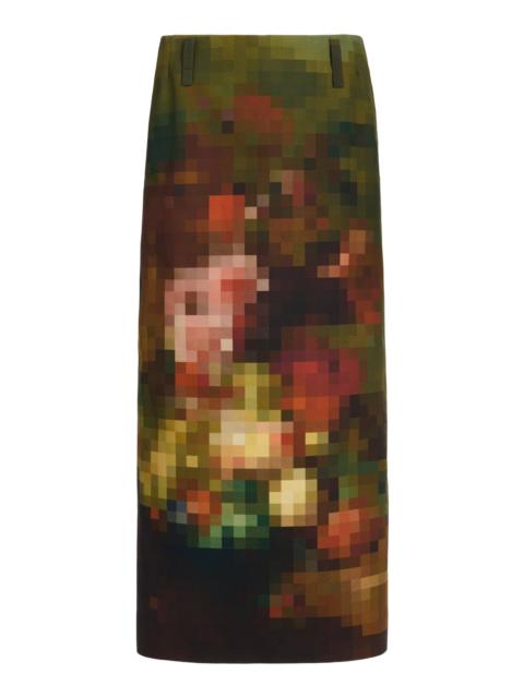 Dries Van Noten Sentista Cotton Midi Skirt