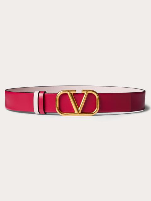 Valentino REVERSIBLE VLOGO SIGNATURE BELT IN GLOSSY CALFSKIN 30 MM