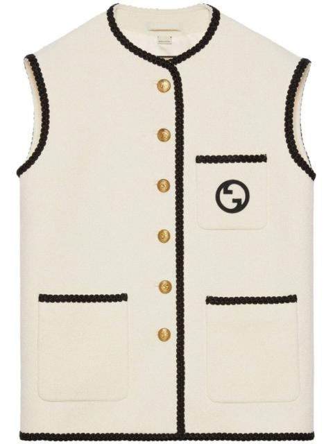 GUCCI Interlocking G tweed gilet