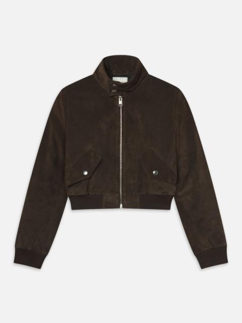FRAME The Suede Harrington Jacket in Coffee