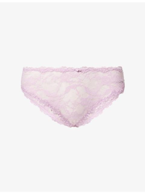 SKIMS Sheer Floral Stretch-Lace Briefs