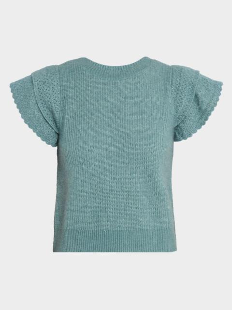 Rails Stasia Ruffled Short-Sleeve Sweater