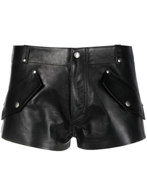 DURAZZI MILANO flap-detail mini leather shorts