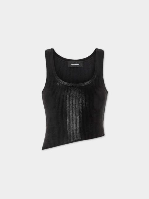 DSQUARED2 RIBBED KNIT ASYMMETRIC TOP