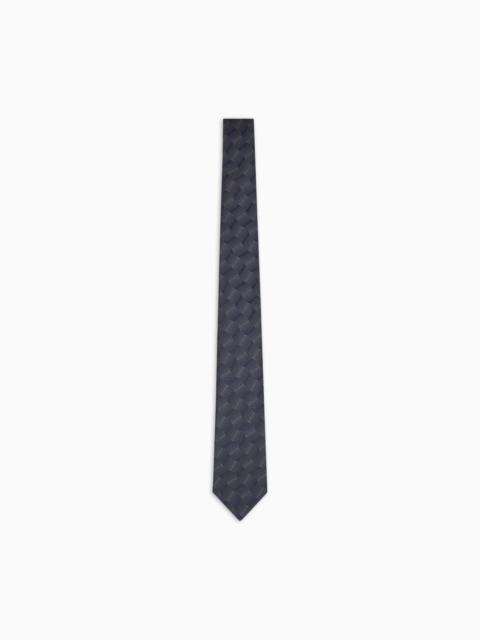 EMPORIO ARMANI PURE SILK TIE WITH JACQUARD PATTERN