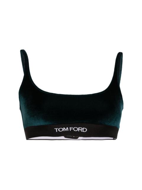 TOM FORD logo-underband crop top