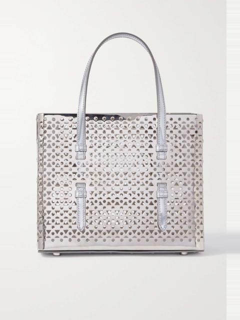 Alaïa Mina 20 small laser-cut mirrored-leather tote
