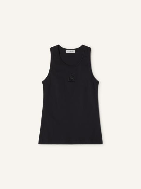 MOTHER AND DAUGHTER EMBROIDERED COTTON JERSEY TANK TOP