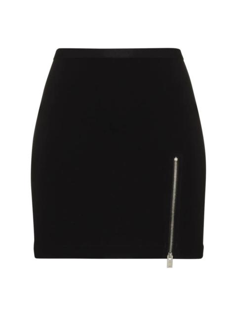 front zip mini skirt