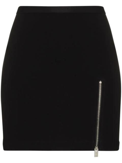 front zip mini skirt