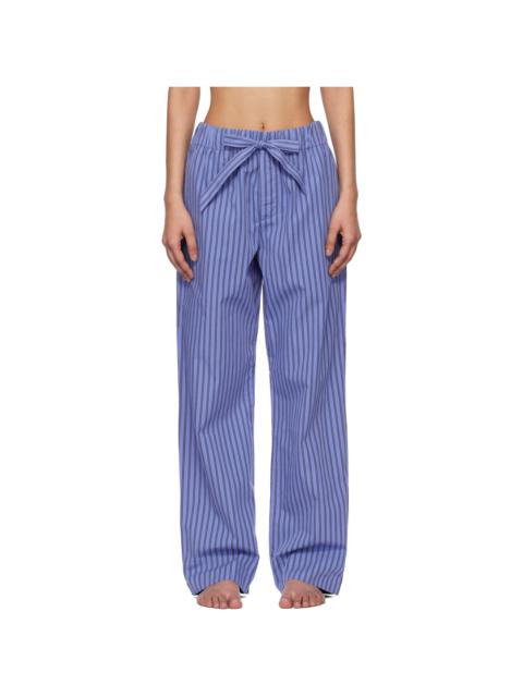 TEKLA Blue & Black Poplin Pyjama Pants