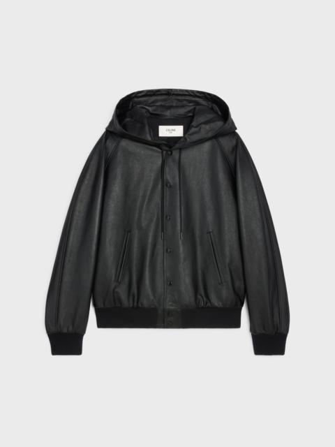 CELINE HOODED CELINE JACKET IN SOFT LAMBSKIN