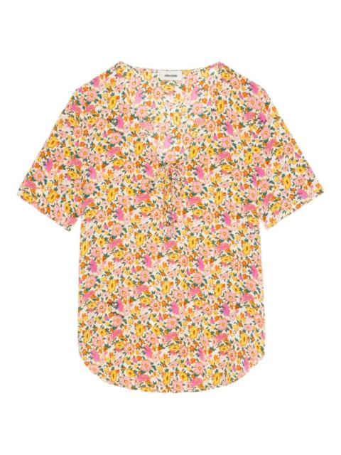 Zadig & Voltaire floral-print short-sleeve top