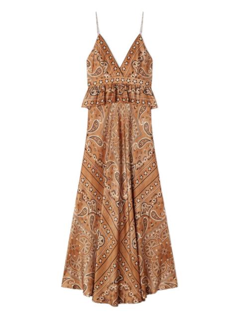 Sandro V-neck paisley-pattern maxi dress