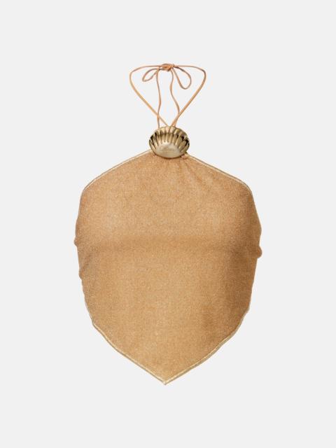 Oséree Lumière halterneck crop top