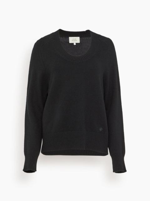 Loulou de Saison Baji Dropped U-Neck Sweater in Black