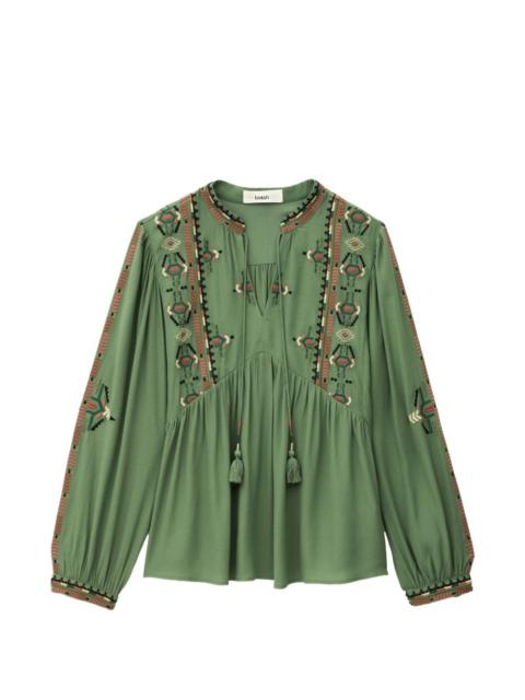 ba&sh Tilt embroidered V-neck top