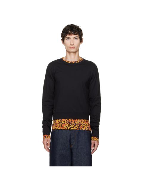 Dries Van Noten Black & Orange Layered Cotton T-shirt