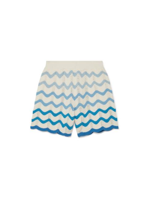 CASABLANCA Blue Gradient Crochet Shorts