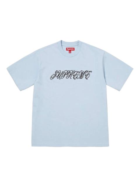 Supreme Supreme SS26 Raised Script S/S T-Shirt 'Light Blue' SUP-SS26-180-BLU