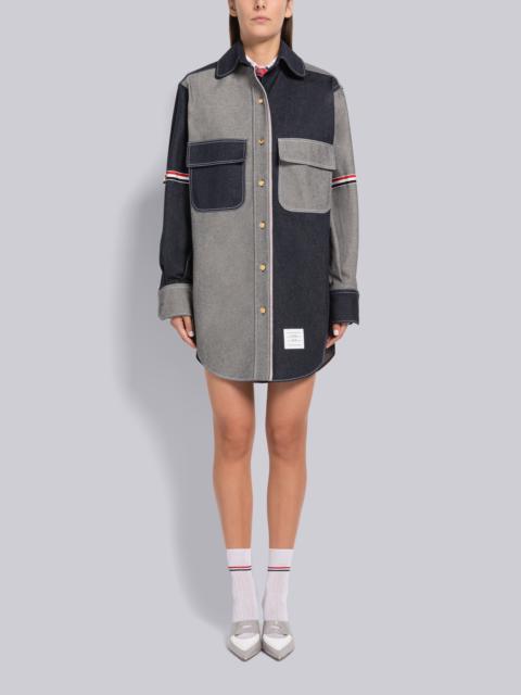 Thom Browne Selvedge Denim Armband Supersized Mini Shirtdress
