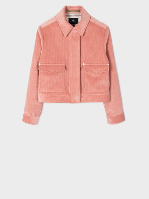 Paul Smith Pink Wale Corduroy Cropped Chore Jacket