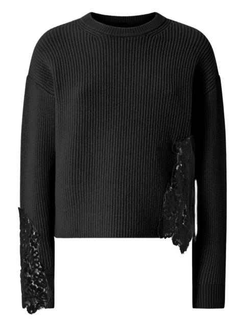 PINKO lace-ribbed sweater