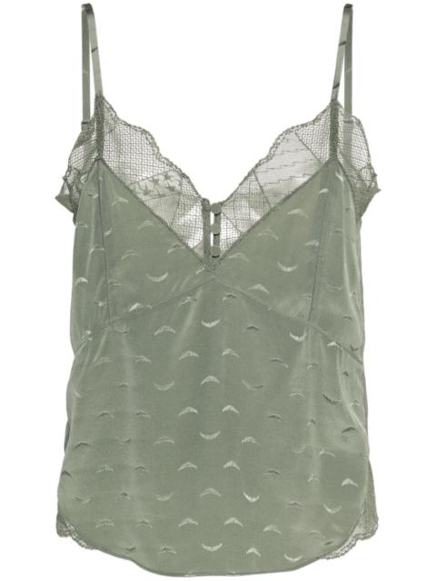 Zadig & Voltaire logo-jacquard silk top