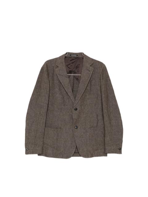 EMPORIO ARMANI Linen single-breasted blazer jacket
