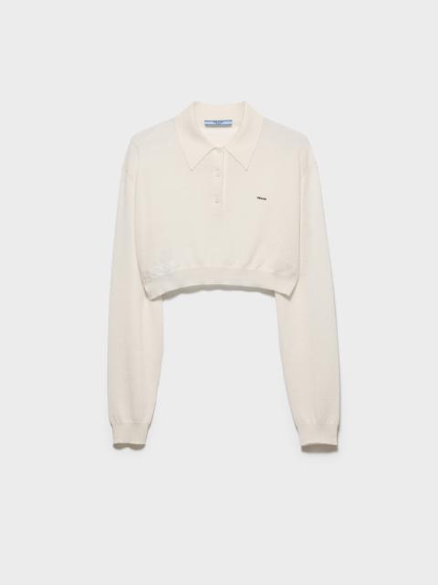 Prada Cropped cashmere polo shirt