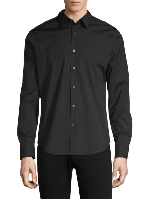 Theory Men's Sylvain Wealth Poplin Long-Sleeve Shirt - Black