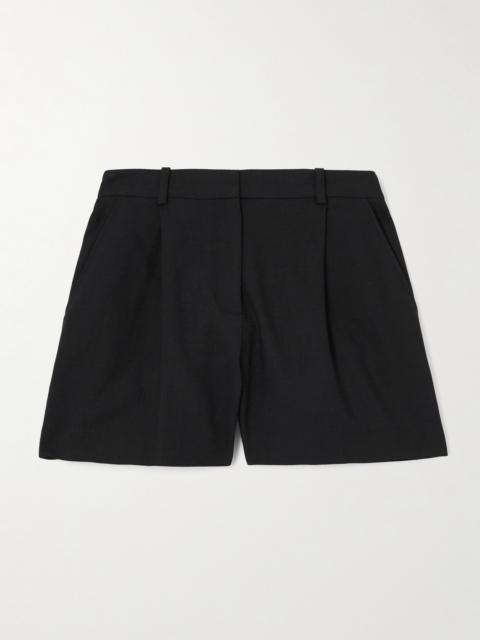 ANINE BING Trent Pleated Woven Shorts